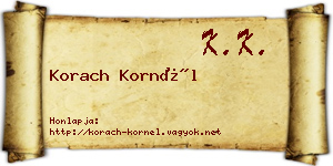 Korach Kornél névjegykártya